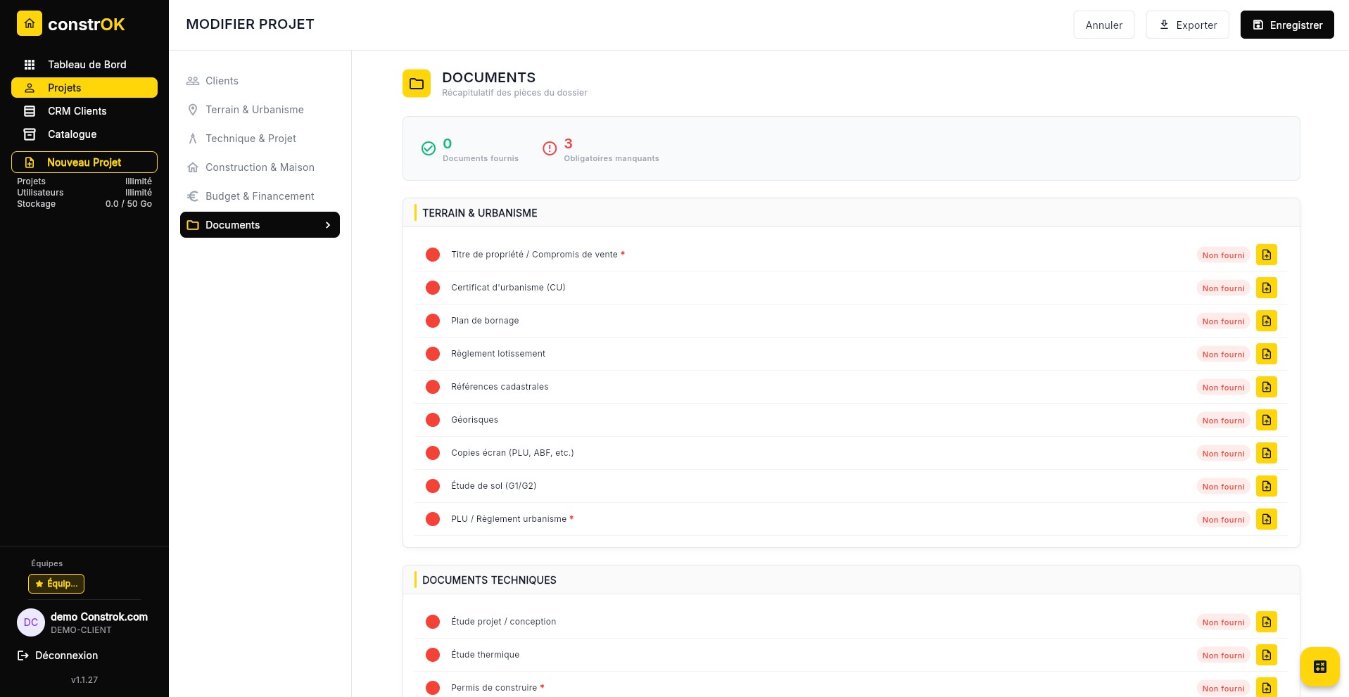 La gestion documentaire centralisée est une fonctionnalité centrale de ConstrOK